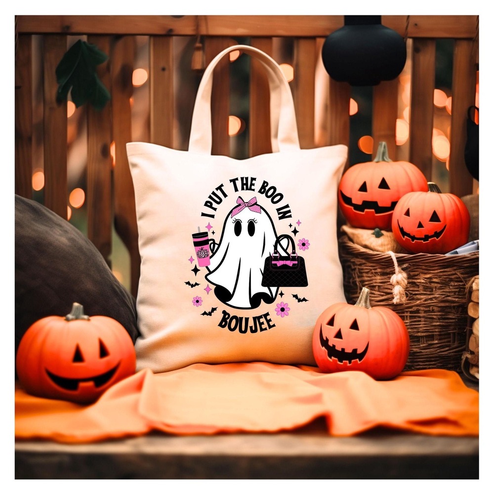 Boo Jee‎ Trick or treat Halloween bag Cotton Canvas Tote Bag